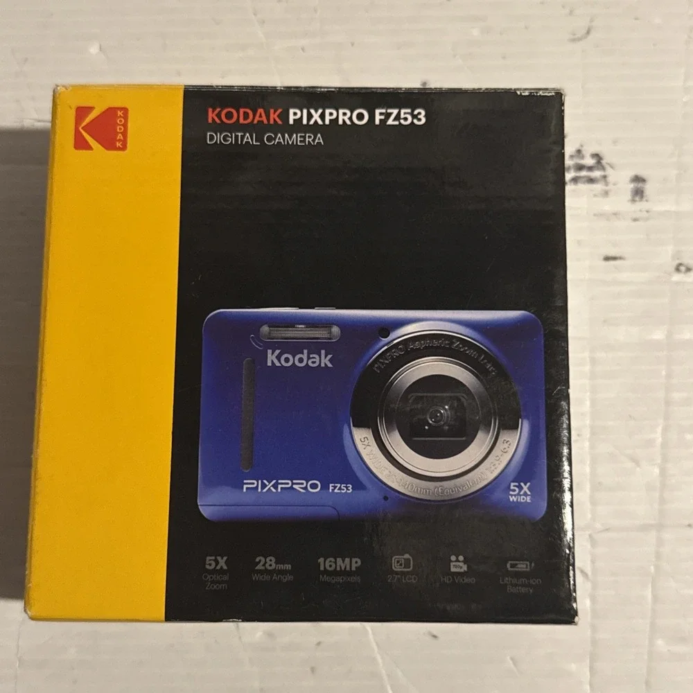 Kodak PIXPRO FZ53 16MP Digital Camera Blue 5X Wide Zoom Tested New In Open Box